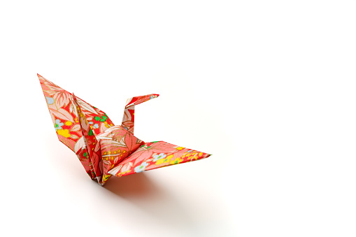 Japanese 'Orizuru', a folded paper crane