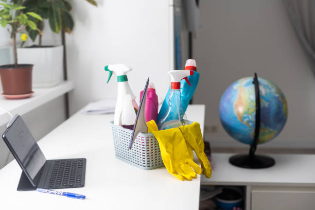 istock Household cleaning detergents in the room 1447130582