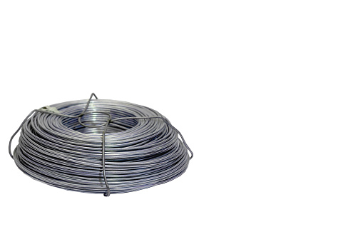 wire rod or coil isolated on white background with clipping path.