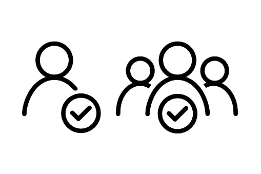 Person people with check mark. Illustration vector