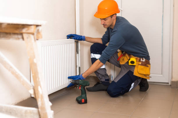 Heater Installation And Repair In House. Heat Pump Services stock photo