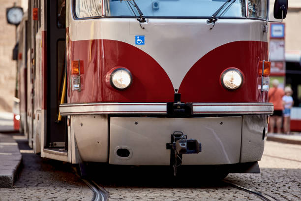 istock Tram public transportation in Praha, Czech republic. 1447135743