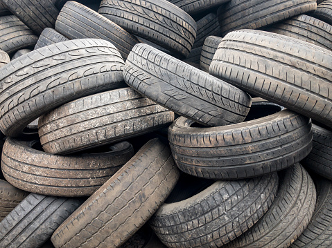 Pile Of Used Tyres