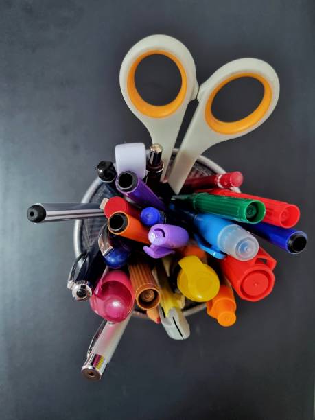 istock Pen holder full of pencils 1447139886