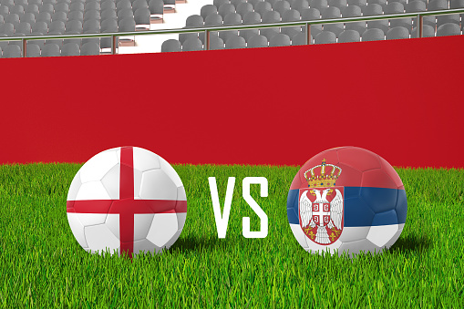 England VS Serbia In Stadium
