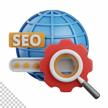 3d rendering seo isolated useful for marketing, advertising, advertisement and promotion design