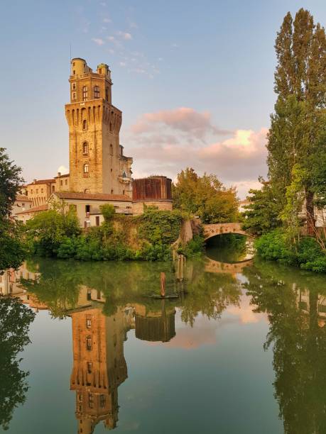 view of padova padua city in north italy, la specola - padua stockfoto's en -beelden