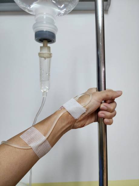 istock Sodium Chloride Solution for Intravenous due to dehydration of patients have low electrolyte levels 1447145261