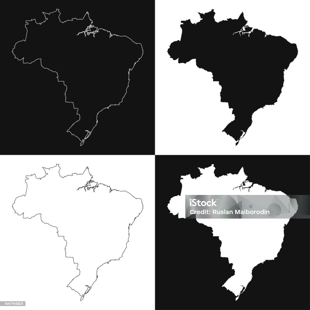 Brazil Map Vector Icon Brazil Map Set Vector Illustration Stock Illustration - Download Image ...