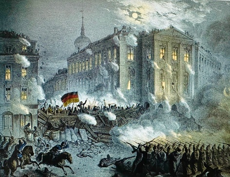 ベルリンの革命1848年3月18 19日の夜にアレクサンダー広場でバリケードが戦う 1848年のベクターアート素材や画像を多数ご用意