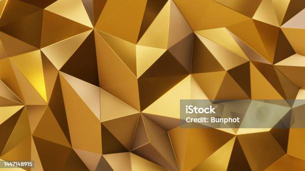 Gold Poly Abstract Geometric Gold Color Background Polygon Low Poly Pattern 3d ...