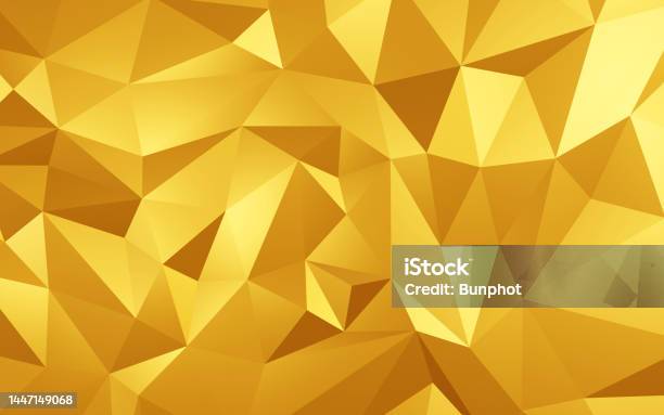 Gold Poly Abstract Geometric Gold Color Background Polygon Low Poly Pattern 3d ...