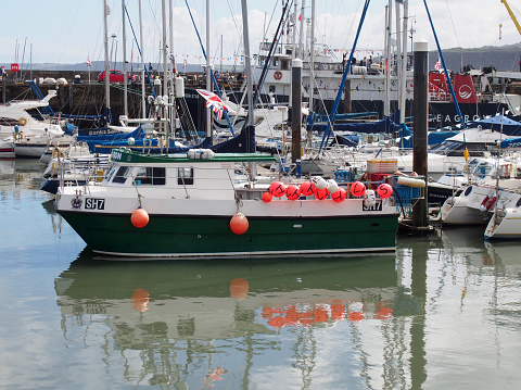 Erquy, France, September 25, 2022 - The fishing boat Nautilus in the port of Erquy, Brittany