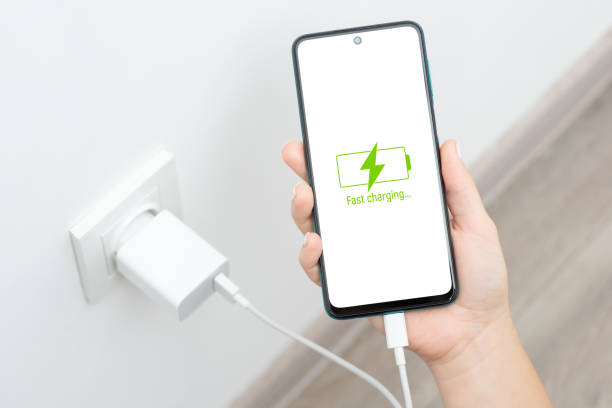 istock Fast charging of mobile smartphone with USB Type-C 1447151852