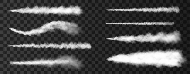 ilustrações de stock, clip art, desenhos animados e ícones de smoke from military rocket launch. - exploding fire fighter plane war