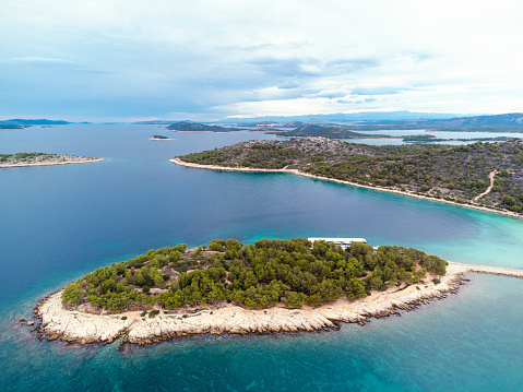 Aerial view of the Murter island, Kornati National Park