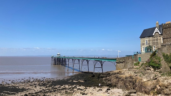 View looking out over the Bristol Channel of Clevedon Pier