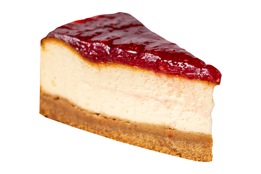 Strawberry dessert - cheesecake with strawberry jelly in the glass