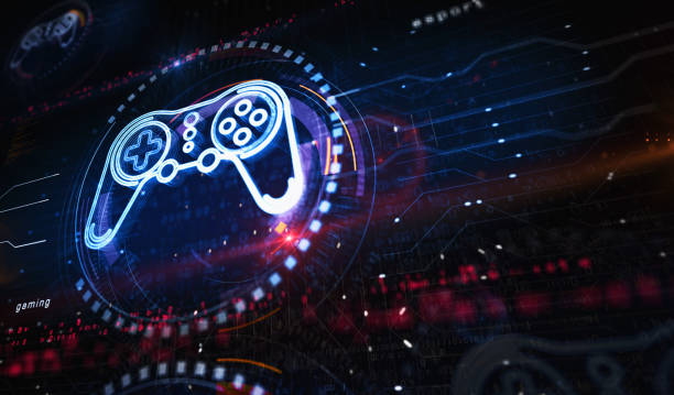 istock Esport retro video game pad symbol digital concept 3d illustration 1447175265