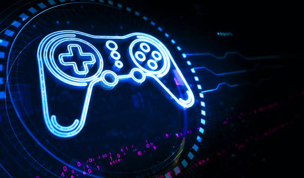 istock Esport retro video game pad symbol digital concept 3d illustration 1447175326