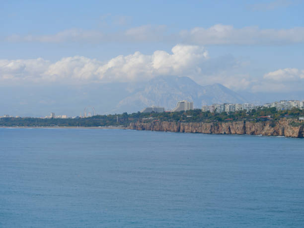 cloudy sky and coastal city view