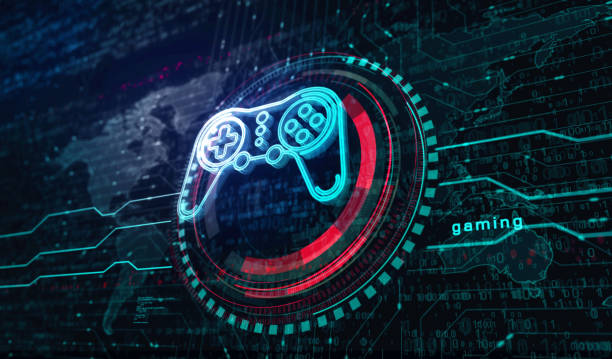 istock Esport retro video game pad symbol digital concept 3d illustration 1447175791