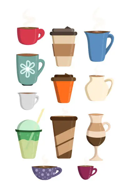 Vector illustration of Delicious coffee paper cup icon cup mug hot chocolate latte tea smoothie drink vector illustration design