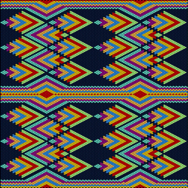 ilustrações de stock, clip art, desenhos animados e ícones de folk ornament, national pattern, ethnic embroidery, ornamental texture, traditional geometric motives of the tribes of the australian continent. - vibrant color new traditional culture saturated color