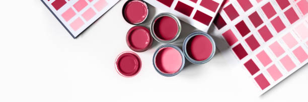 istock Choosing wall paints, viva magenta colors 1447182073