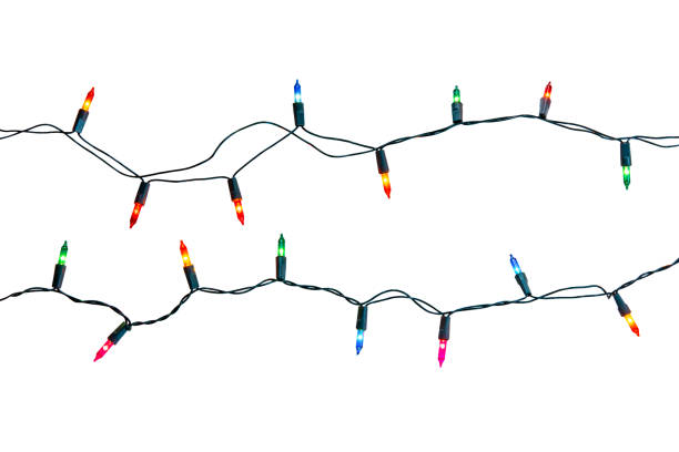 String of Christmas lights isolated on white background With clipping path