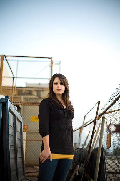 woman in industrial stock photo