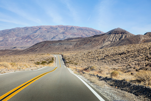 Empty Desert Road in Death Valley, California