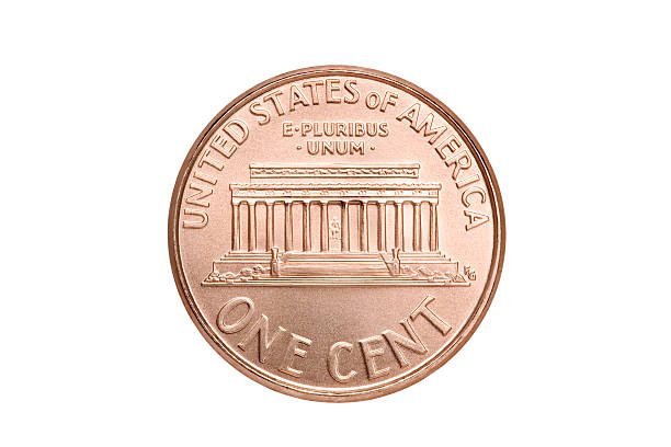 penny macro isolated stock photo