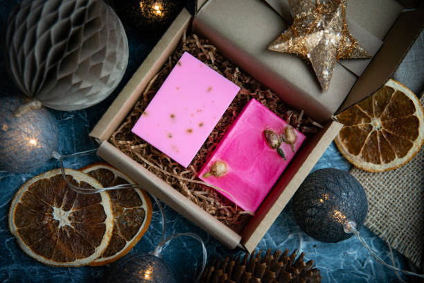istock Hand made natural soap in festive box 1447190272