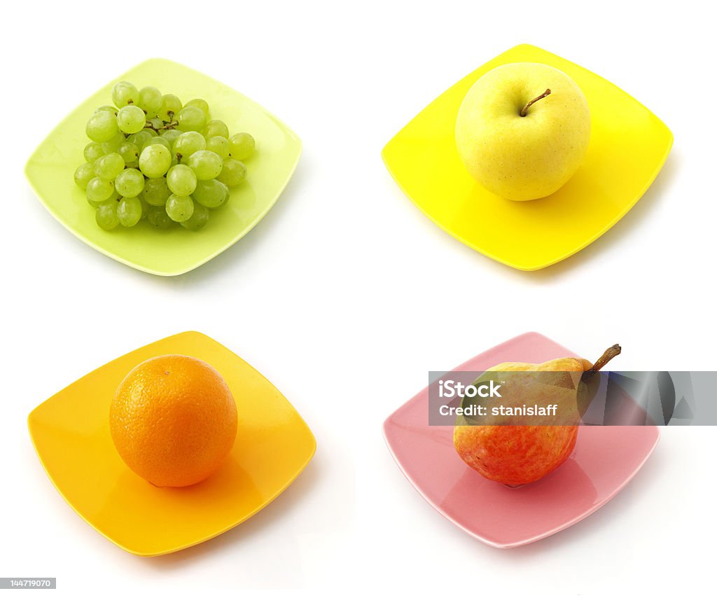 Коллекция фрукты на блюда - Стоковые фото Апельсин роялти-фри
