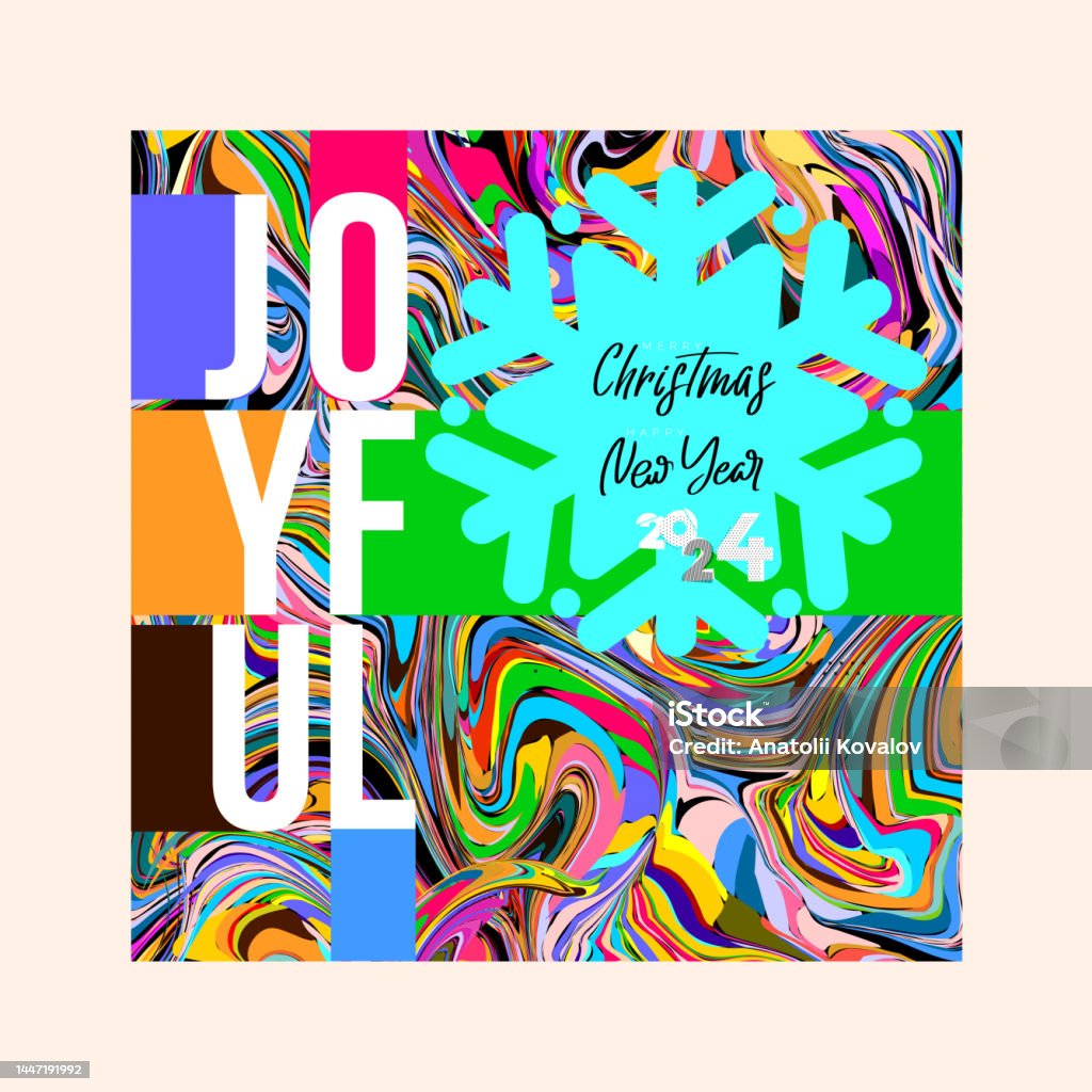 Happy New Year 2024 Colorful Design Trendy Style 2024 Calendar Creative