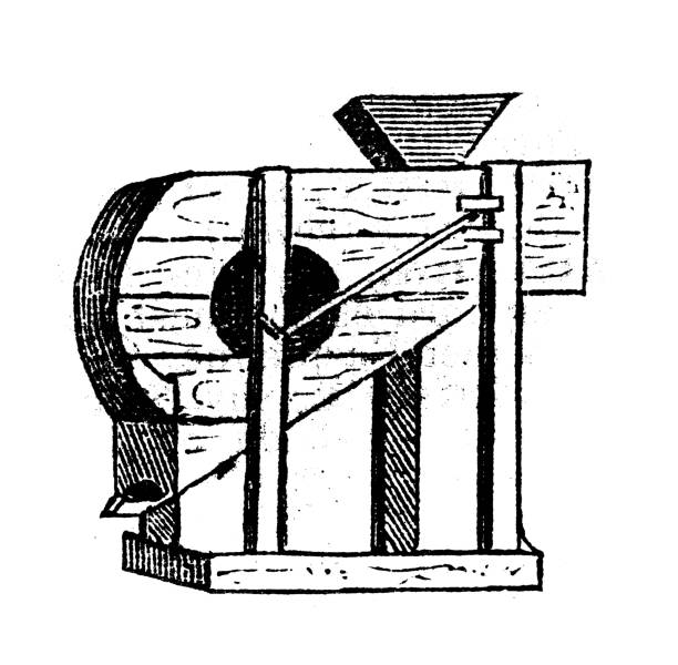 Antique engraving illustration: Winnow, winnower