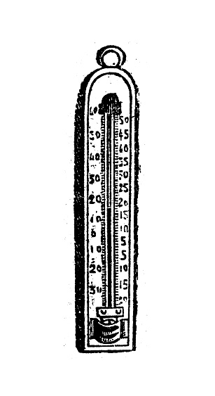 Antique engraving illustration: Thermometer