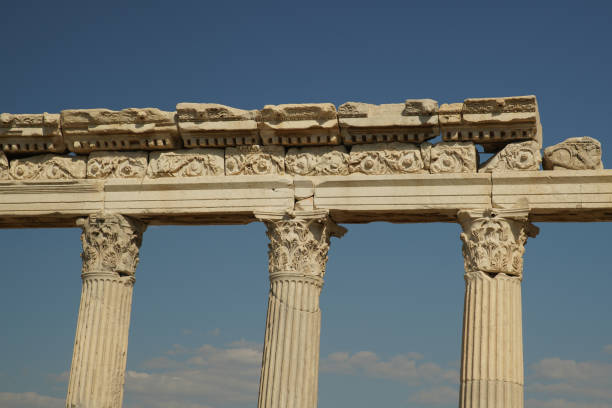 Columns in Laodicea on the Lycus Ancient City in Denizli City, Turkiye