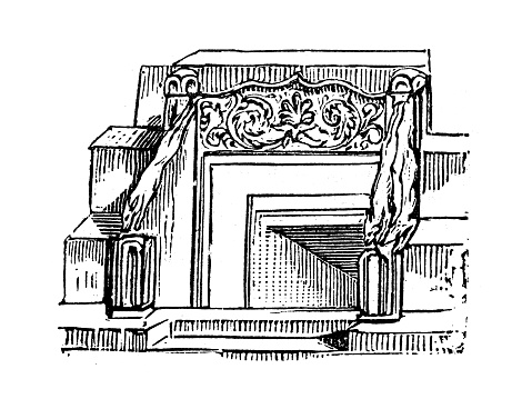 Antique engraving illustration: Vomitorium