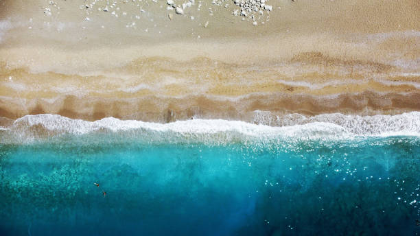 istock Mediterranean coastline, beach without people, clear turquoise water, drone photo 1447200522