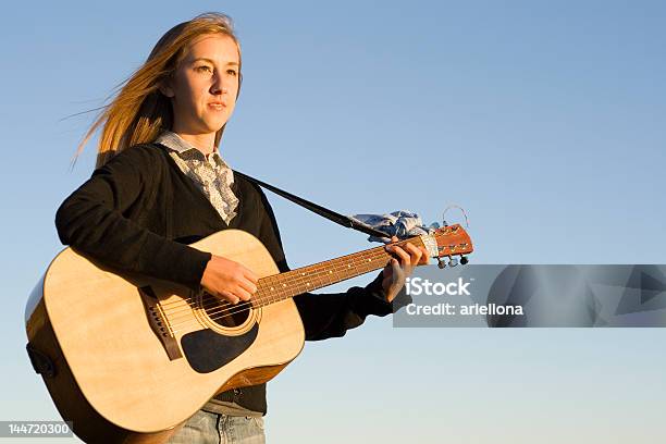 Young Woman With Guitar Stock Photo - Download Image Now - Acoustic Guitar, Adult, Adults Only