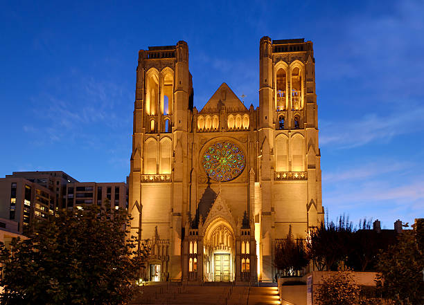 cattedrale di grace a nob hill, san francisco - nob hill foto e immagini stock