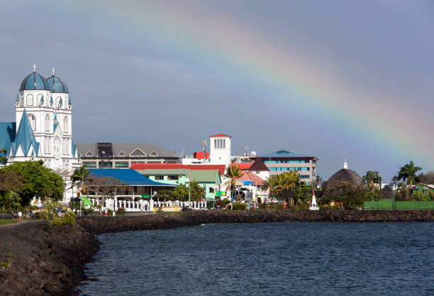 istock Apia's Town Cathedral With A Rainbow 1447218222