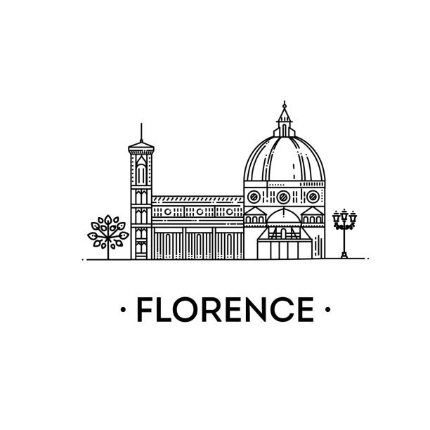 cattedrale di santa maria del fiore - symbol włoch, florencji - florence italy obrazy stock illustrations