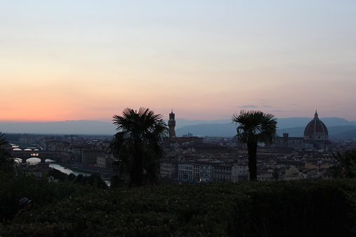 View of Florence at Sunset, Ponte Vecchio, Duomo