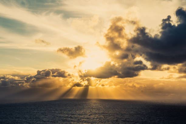 Aerial view dramatic sunset and sunrise sky nature background