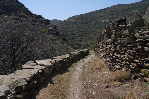 Famous hiking trails on Andros island from ancient times