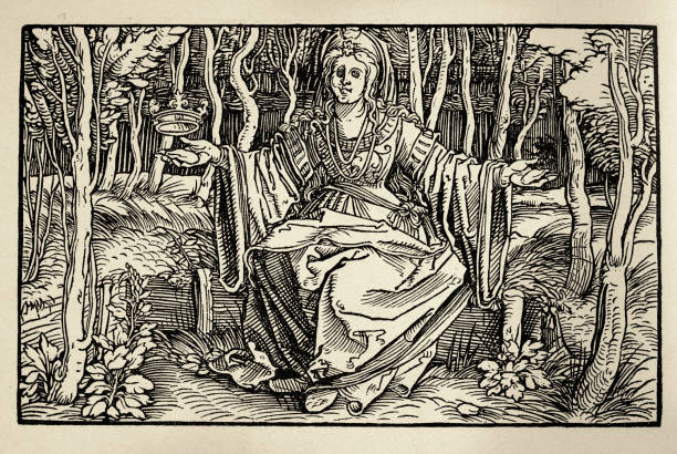Allegory of good and evil by Hans Burgkmair, German 16th Century art vector art illustration