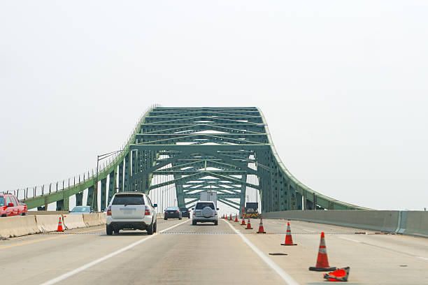istock Cars Going over a Bridge Construction Zone 144723476